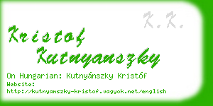 kristof kutnyanszky business card
